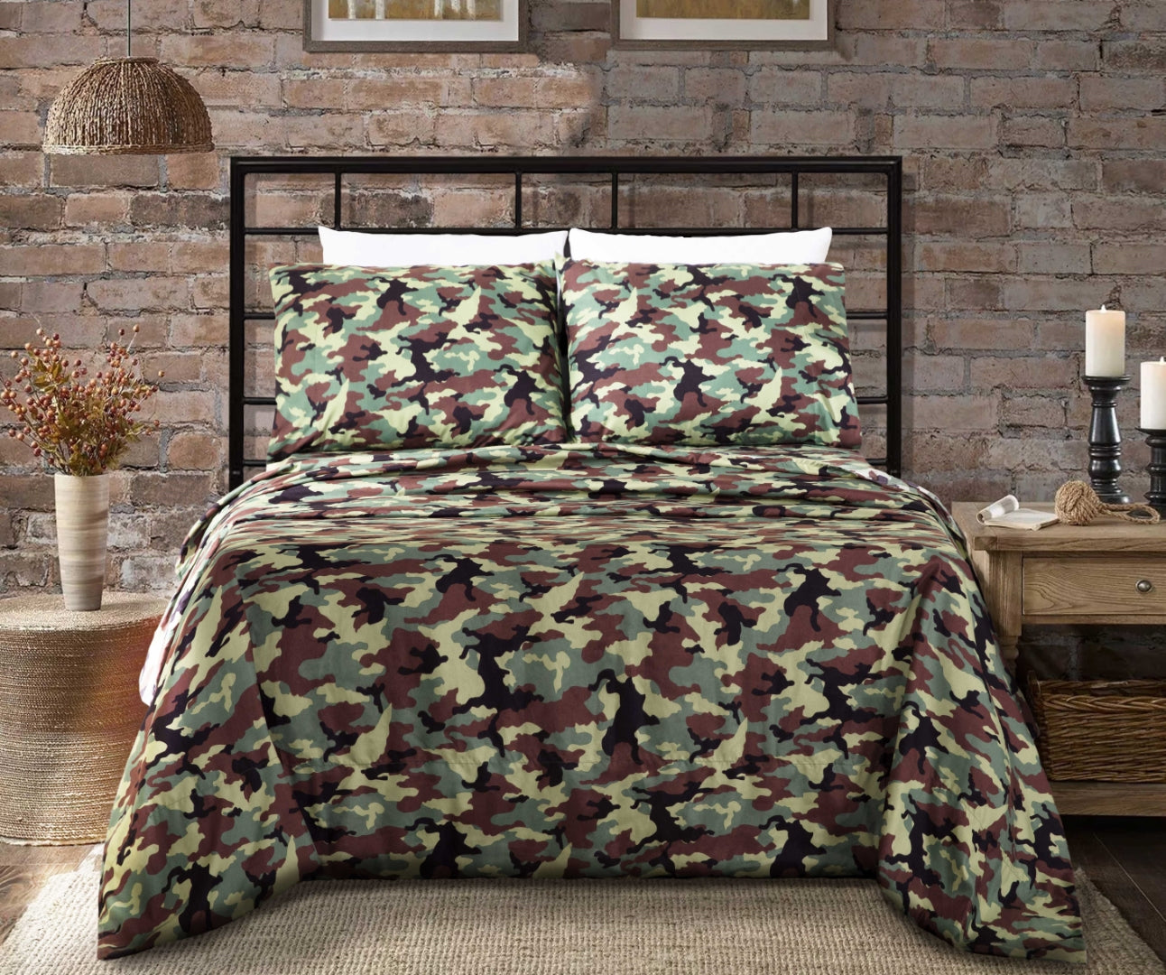 Military Camouflage Pattern 4-Piece Sheet Set