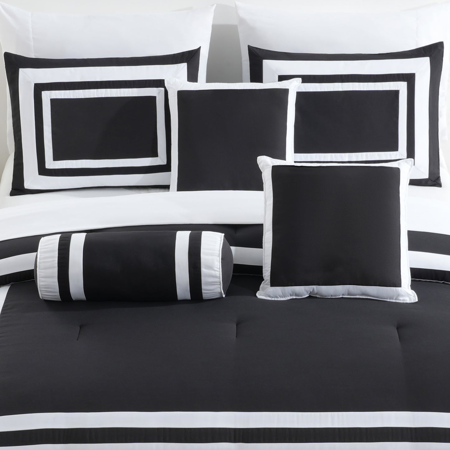 Caprice 7-Piece Hotel style Border Frame Comforter Set