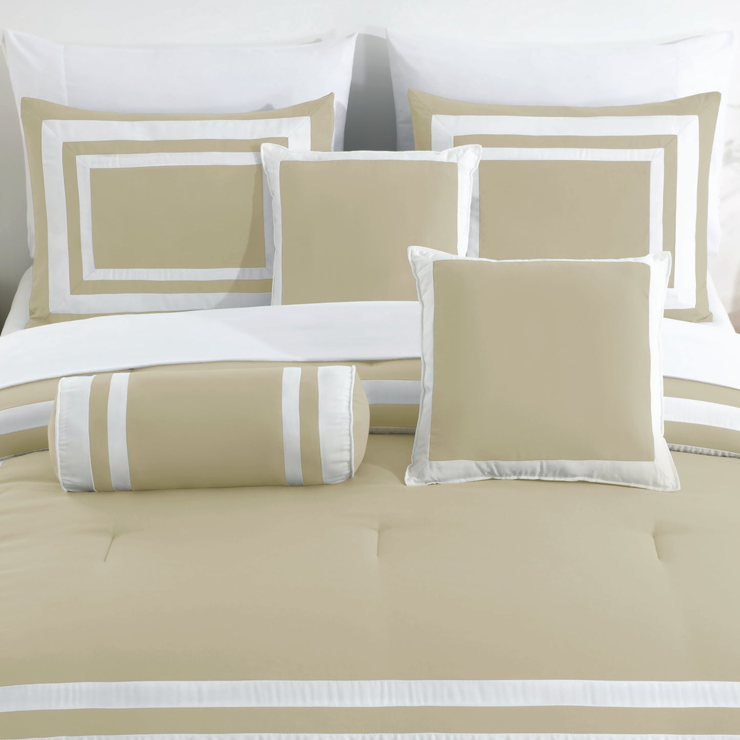 Caprice 7-Piece Hotel style Border Frame Comforter Set