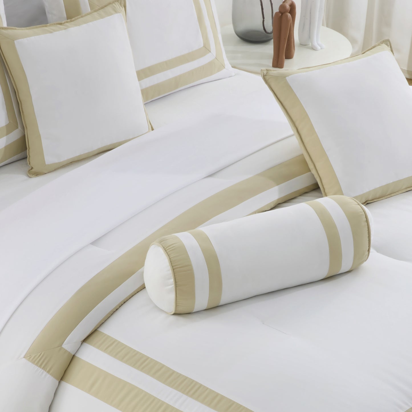 Caprice 7-Piece Hotel style Border Frame Comforter Set