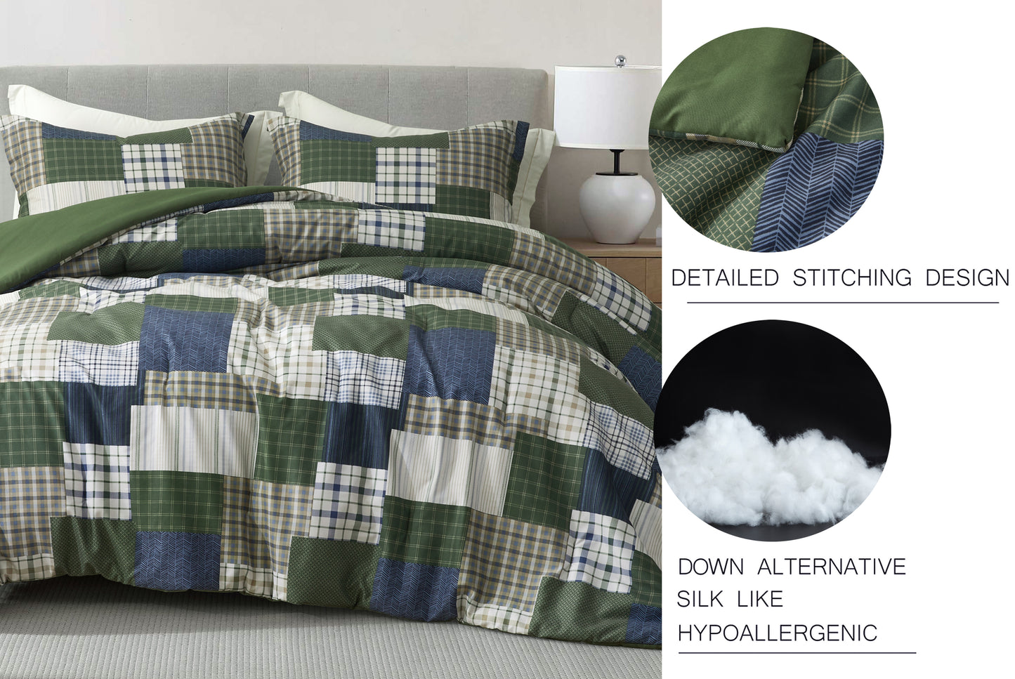 2/3-Piece Printed Pre-Washed Microfiber Lightweight Comforter Set