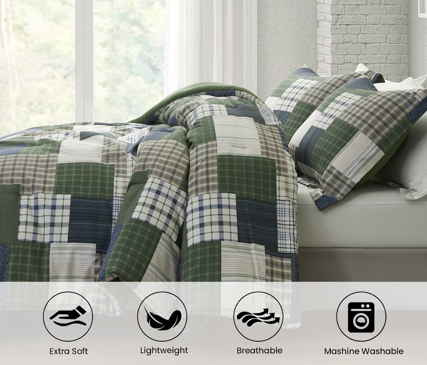 2/3-Piece Printed Pre-Washed Microfiber Lightweight Comforter Set