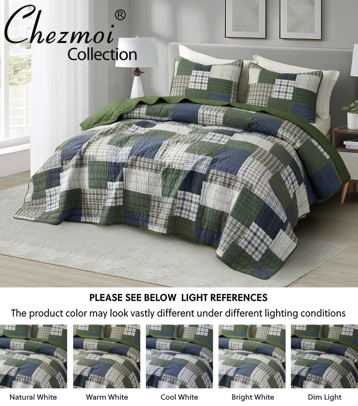 2/3-Piece Stone-Washed Printed Microfiber Quilt Bedspread Set