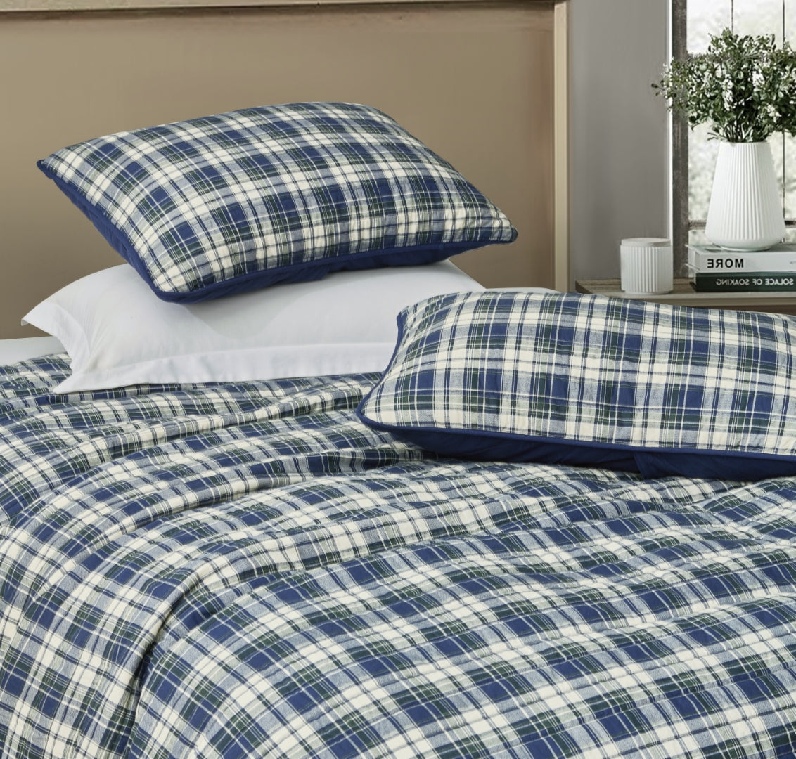 2/3-Piece Printed Lightweight Reversible Stone Washed Cotton Quilt Set