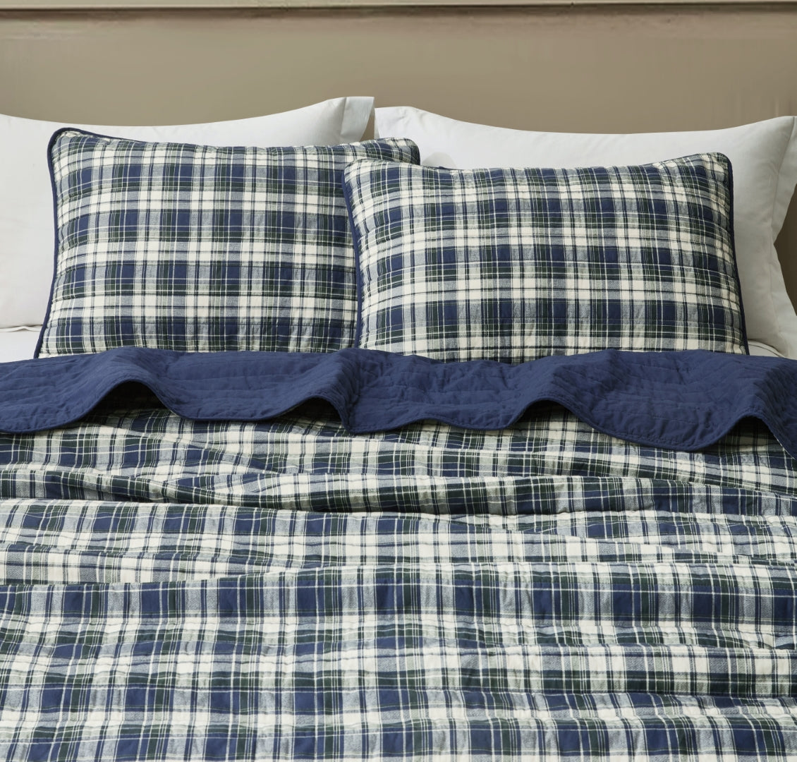 2/3-Piece Printed Lightweight Reversible Stone Washed Cotton Quilt Set