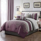 Chloe 7-Piece Geometric Medallion Embroidery Pleated Striped Comforter Set