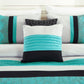 Chloe 7-Piece Geometric Medallion Embroidery Pleated Striped Comforter Set