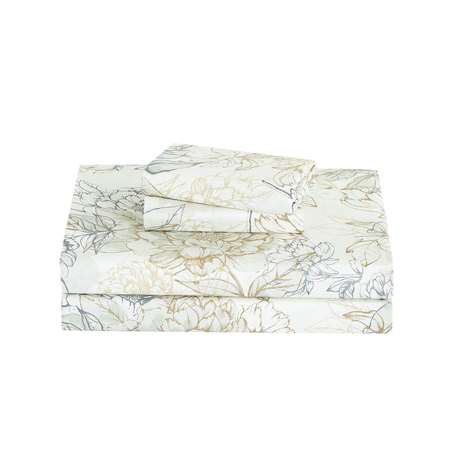 Printed Floral Microfiber Sheet Set with Deep Pocket