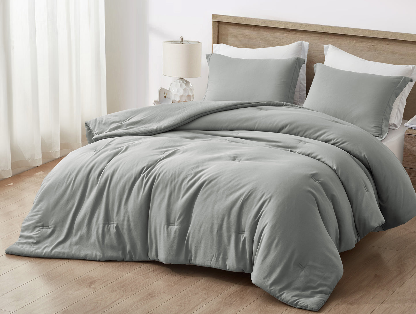 Cliff 3-Piece Rayon Derived from Bamboo & Polyester Blended Comforter Set