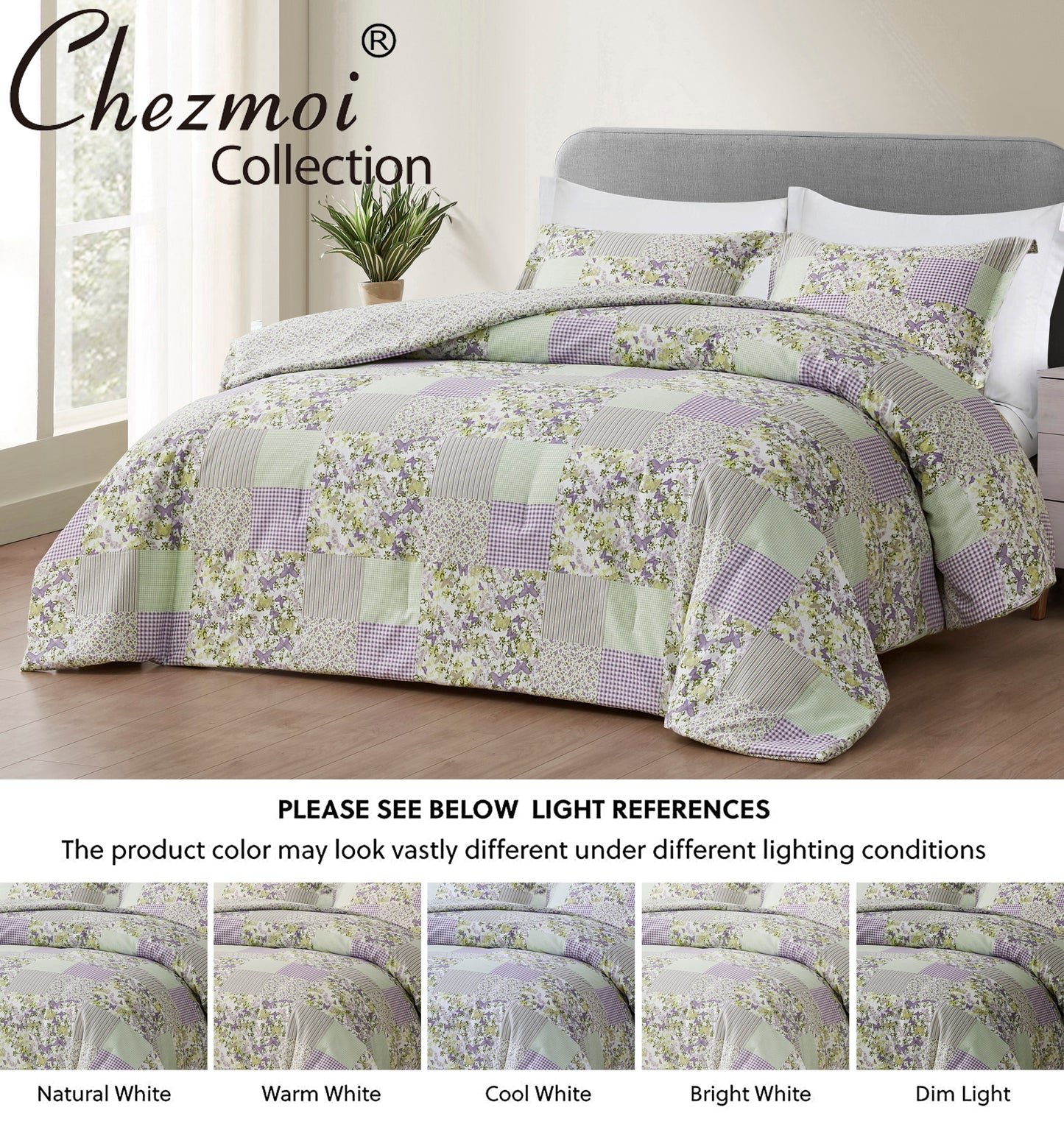 2/3-Piece Printed Pre-Washed Microfiber Lightweight Comforter Set