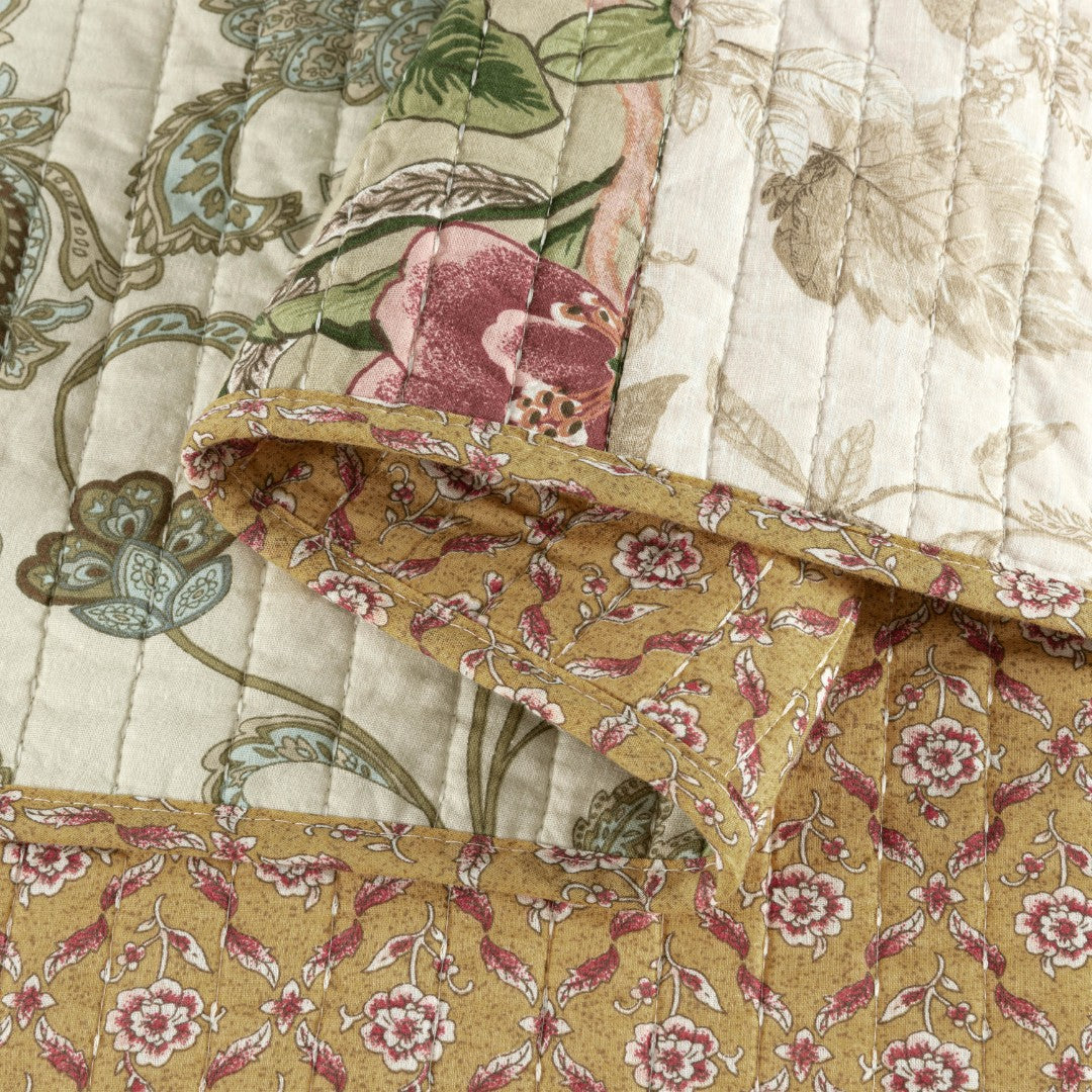 5-Piece 100% Cotton Pre-Washed Patchwork Quilt Coverlet Set, Daybed Size