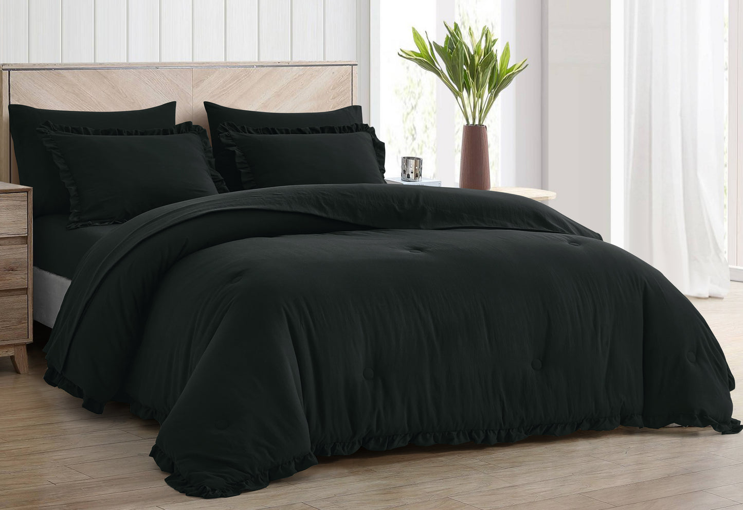 Eleanora Bed in a Bag Comforter Set w/ Ruffle Edge Trim