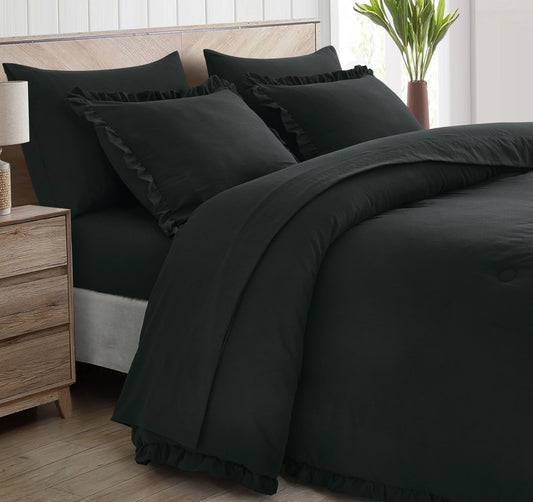 Eleanora Bed in a Bag Comforter Set w/ Ruffle Edge Trim