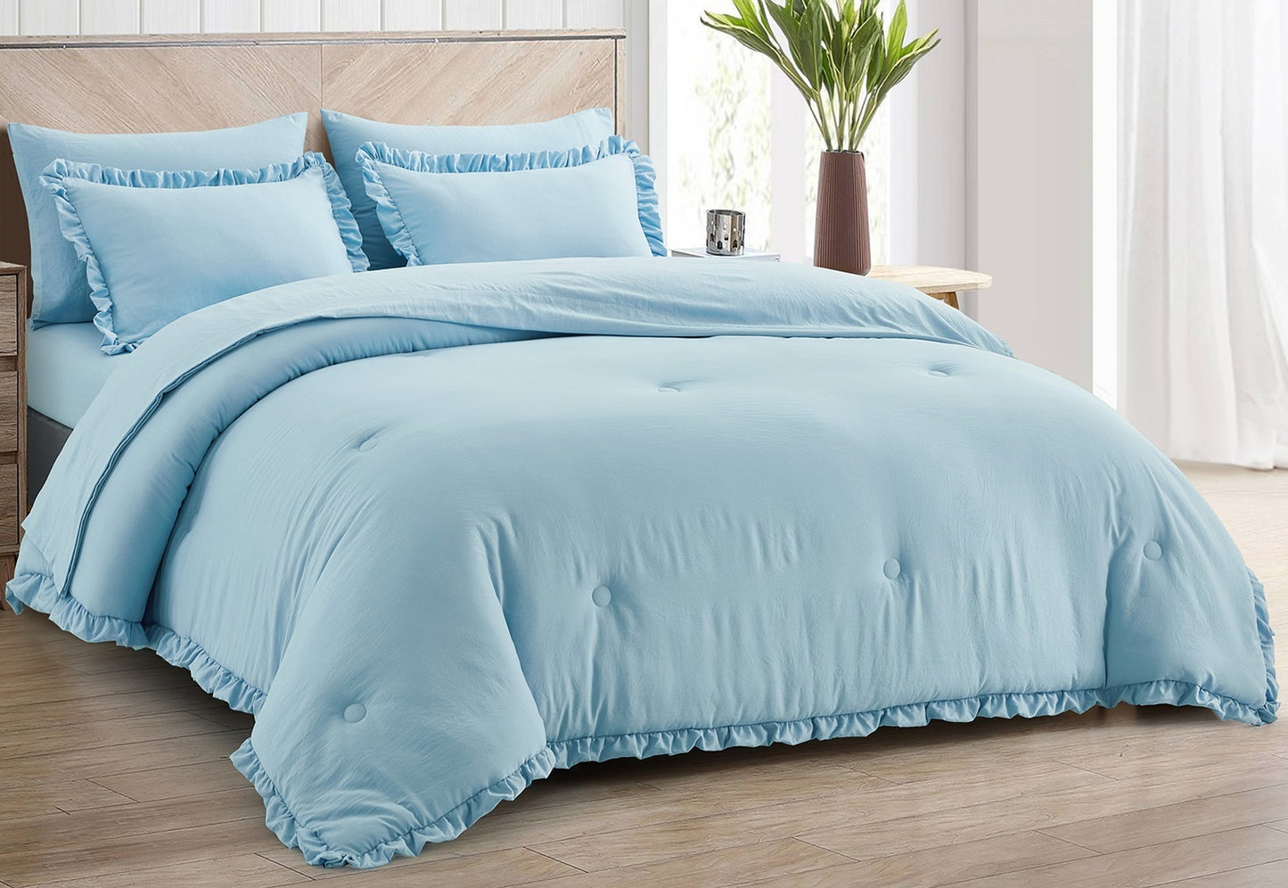 Eleanora Bed in a Bag Comforter Set w/ Ruffle Edge Trim