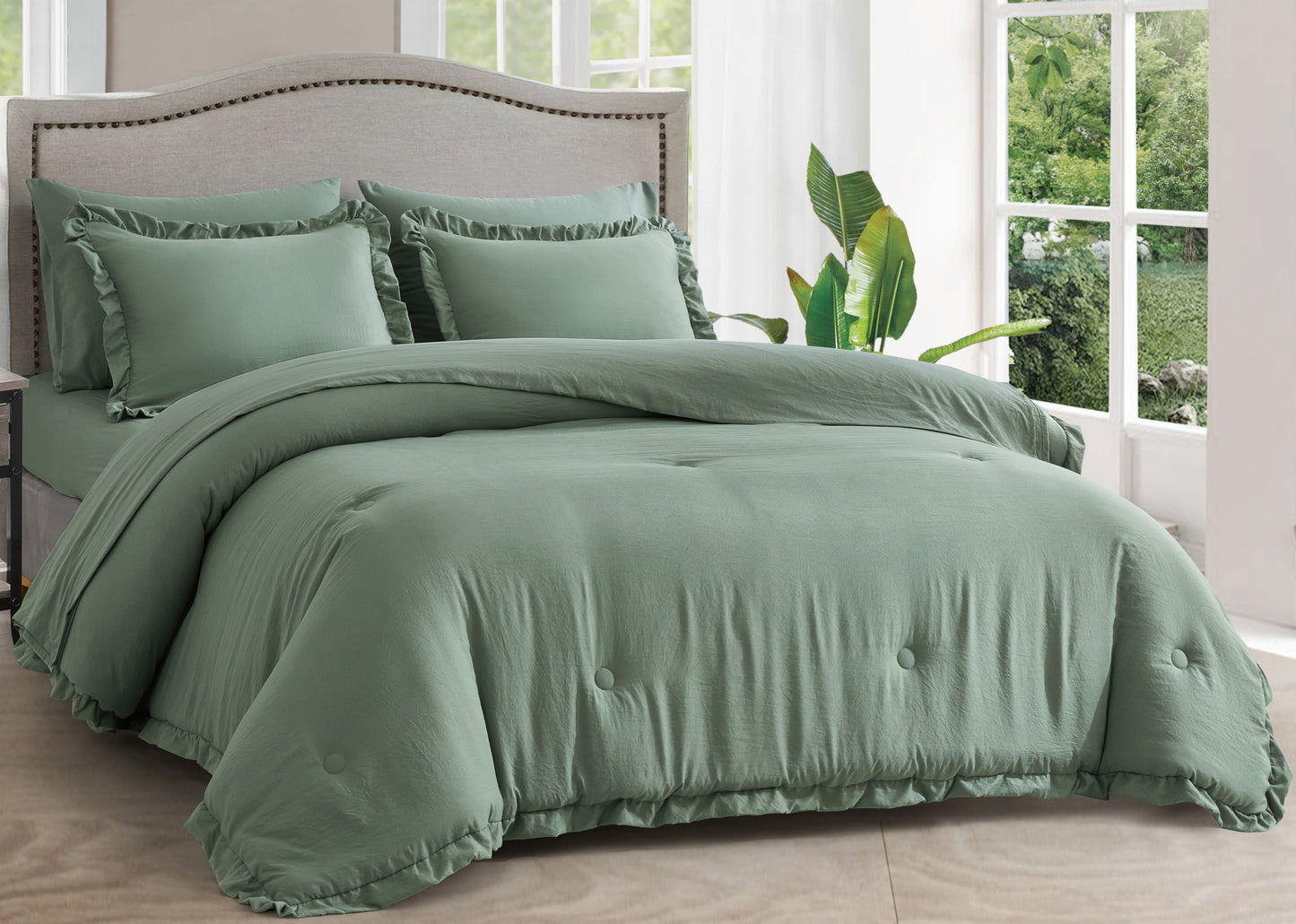 Eleanora Bed in a Bag Comforter Set w/ Ruffle Edge Trim