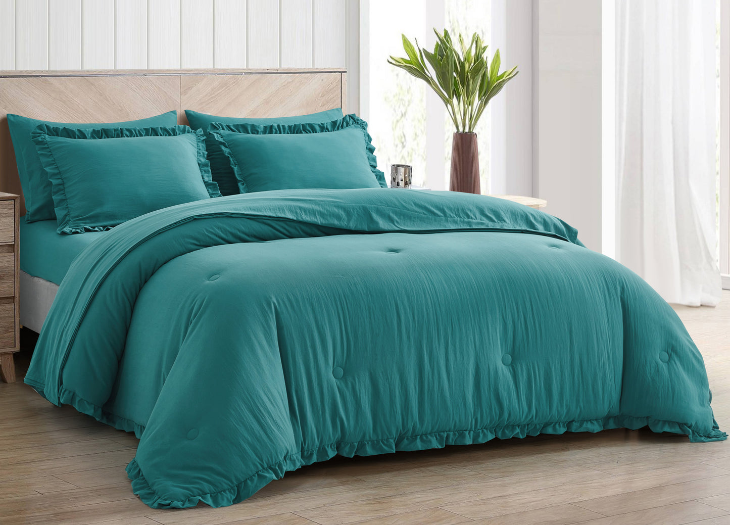 Eleanora Bed in a Bag Comforter Set w/ Ruffle Edge Trim