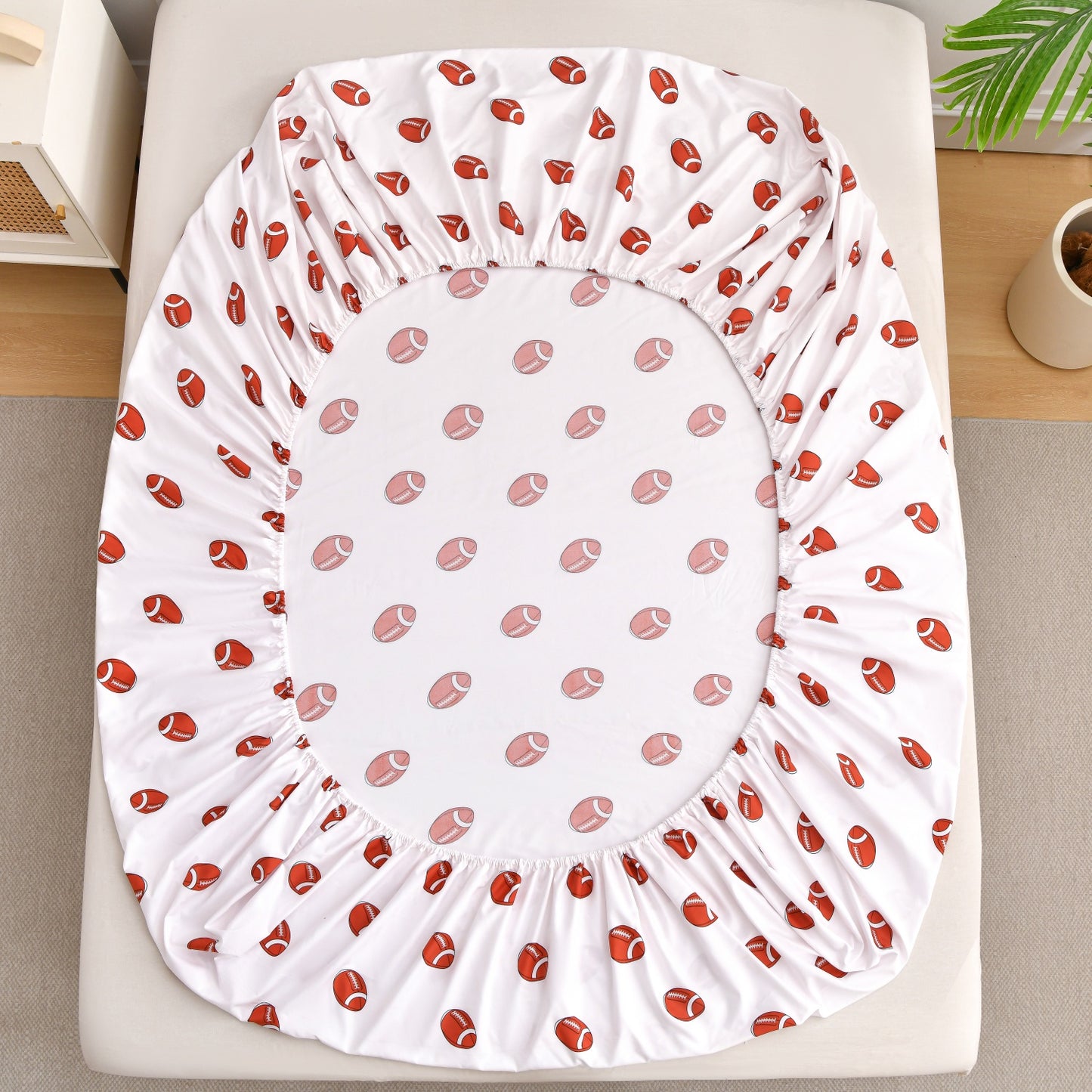 2-Pack Kids/Teens Sports Printed Fitted Sheet Set – 2 Fitted Sheets + 4 Pillowcases (No Flat Sheet)