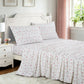 Printed Floral Microfiber Sheet Set with Deep Pocket