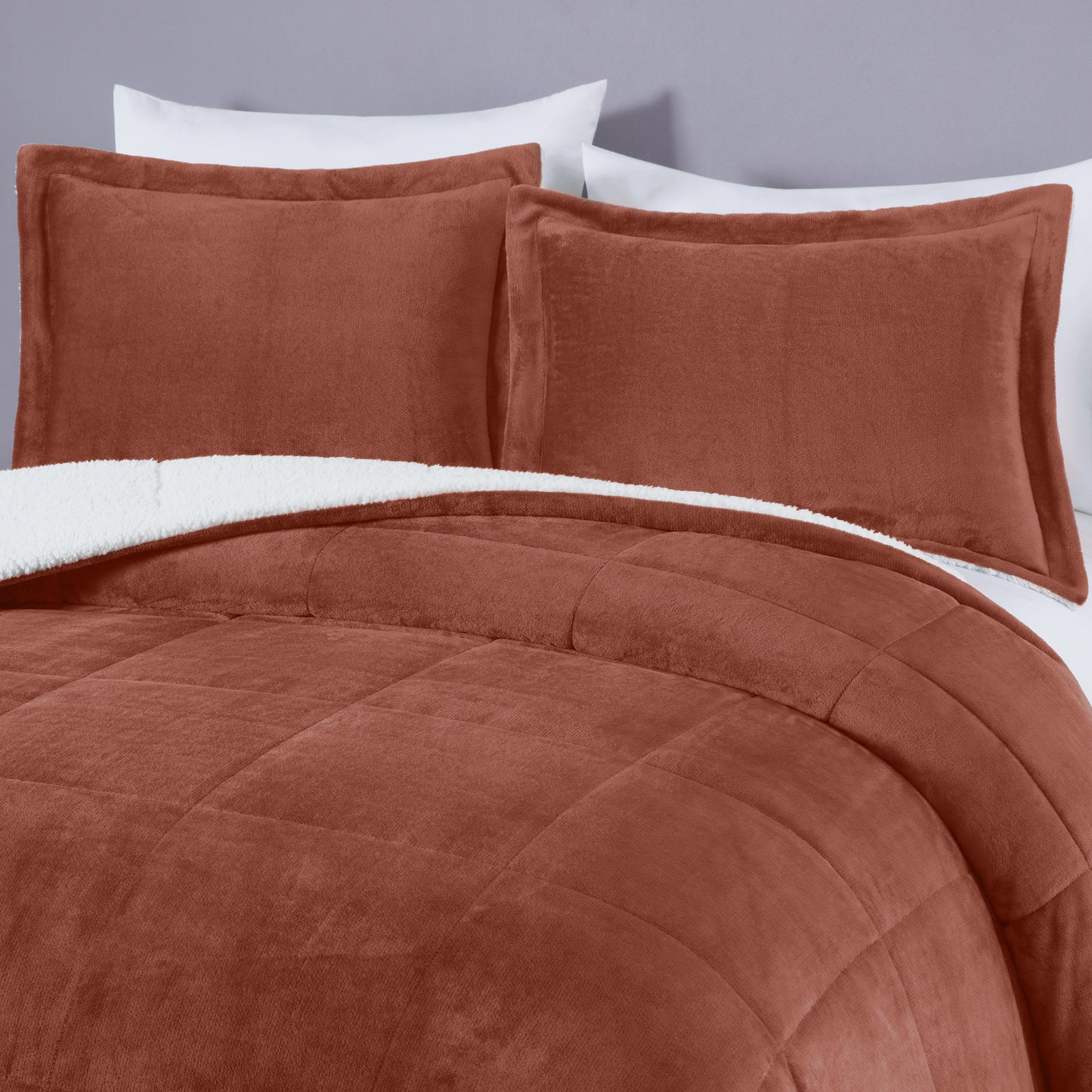 Ultra-Soft Plush Micromink Sherpa Comforter and Shams Set