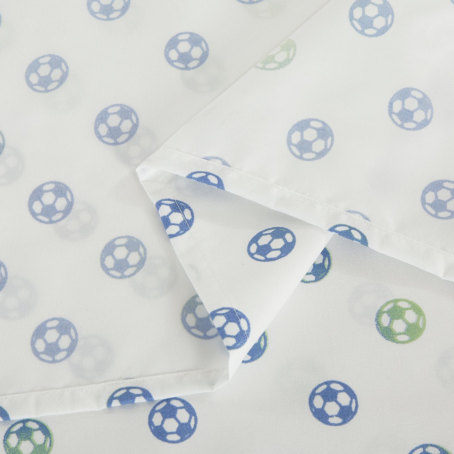 3/4-Piece Kids/Teens Blue Green White Soccer Football Printed Microfiber Sheet Set