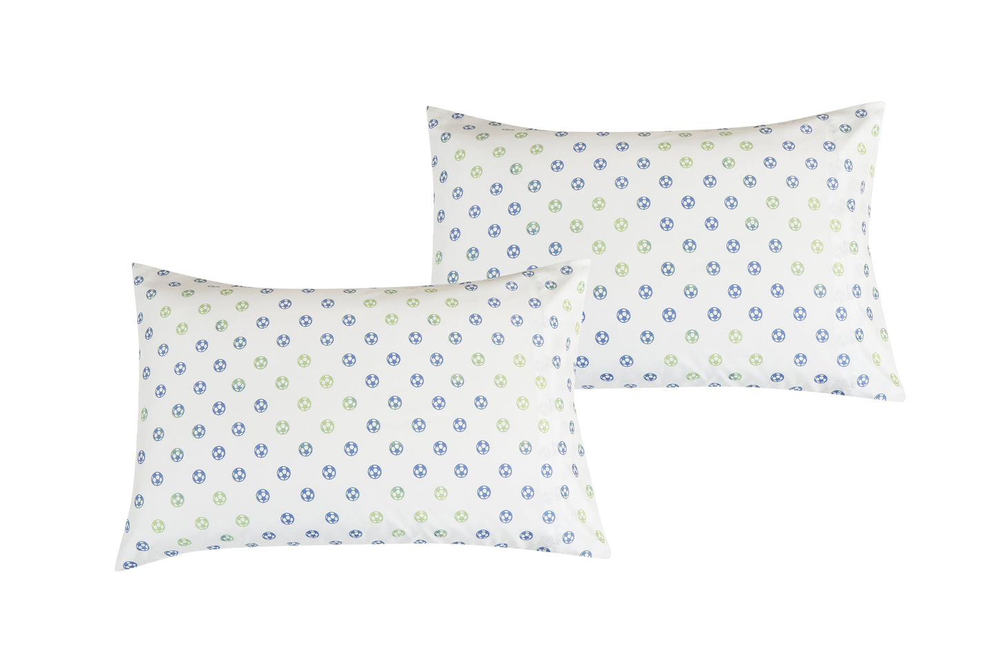 3/4-Piece Kids/Teens Blue Green White Soccer Football Printed Microfiber Sheet Set