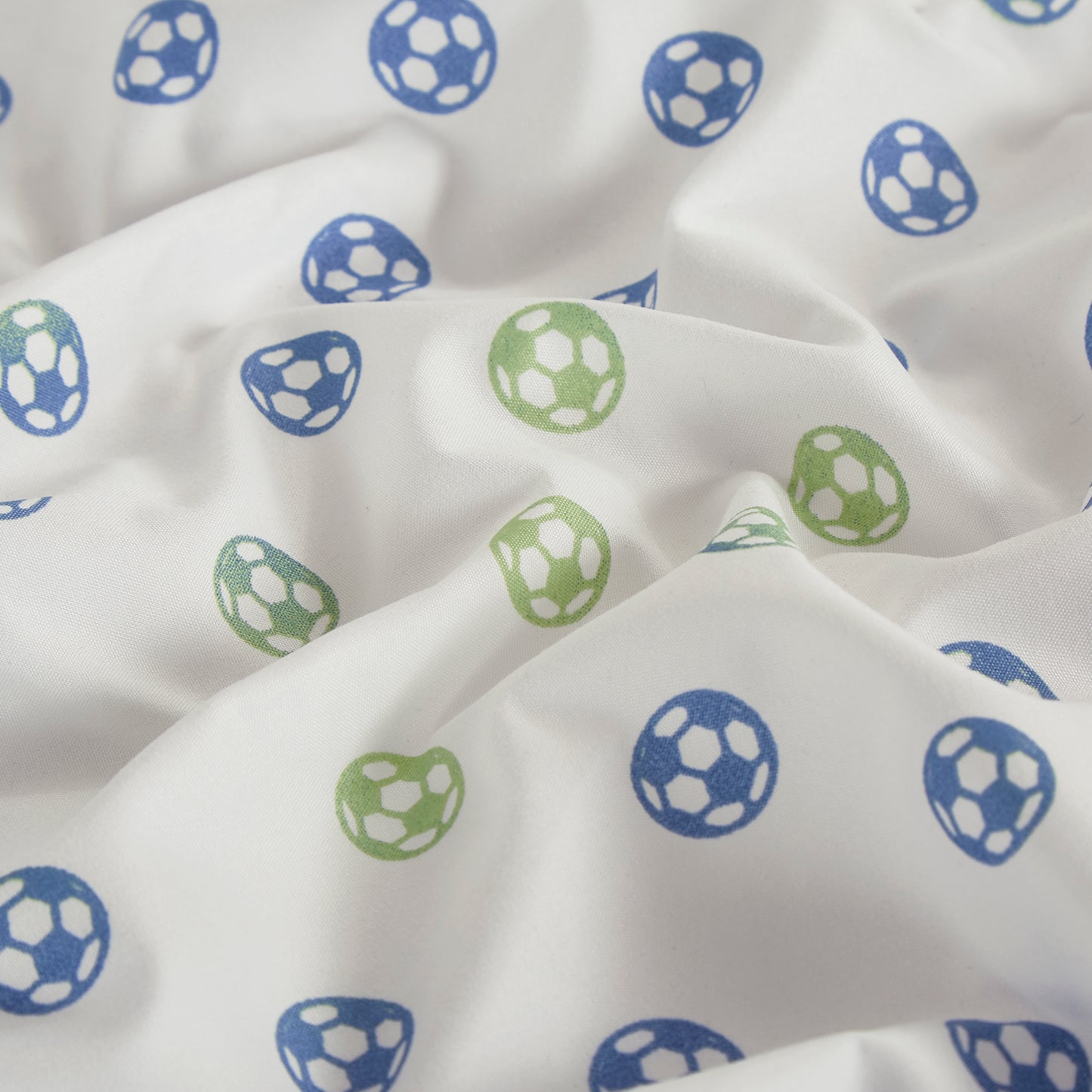3/4-Piece Kids/Teens Blue Green White Soccer Football Printed Microfiber Sheet Set