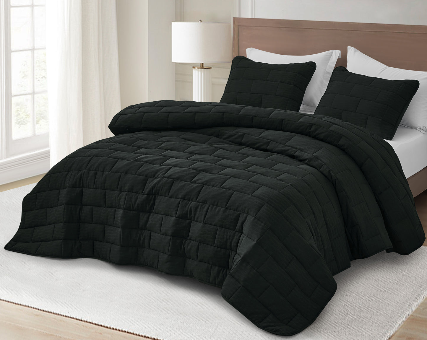 George 3-Piece Jacquard Textured Woven Quilt Set