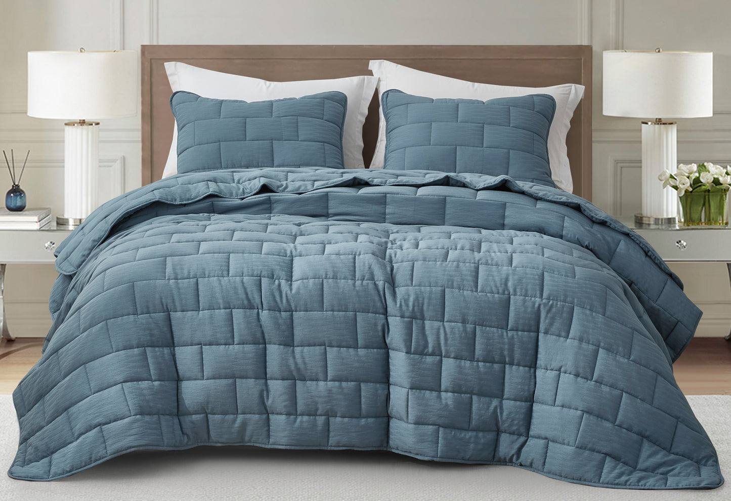 George 3-Piece Jacquard Textured Woven Quilt Set