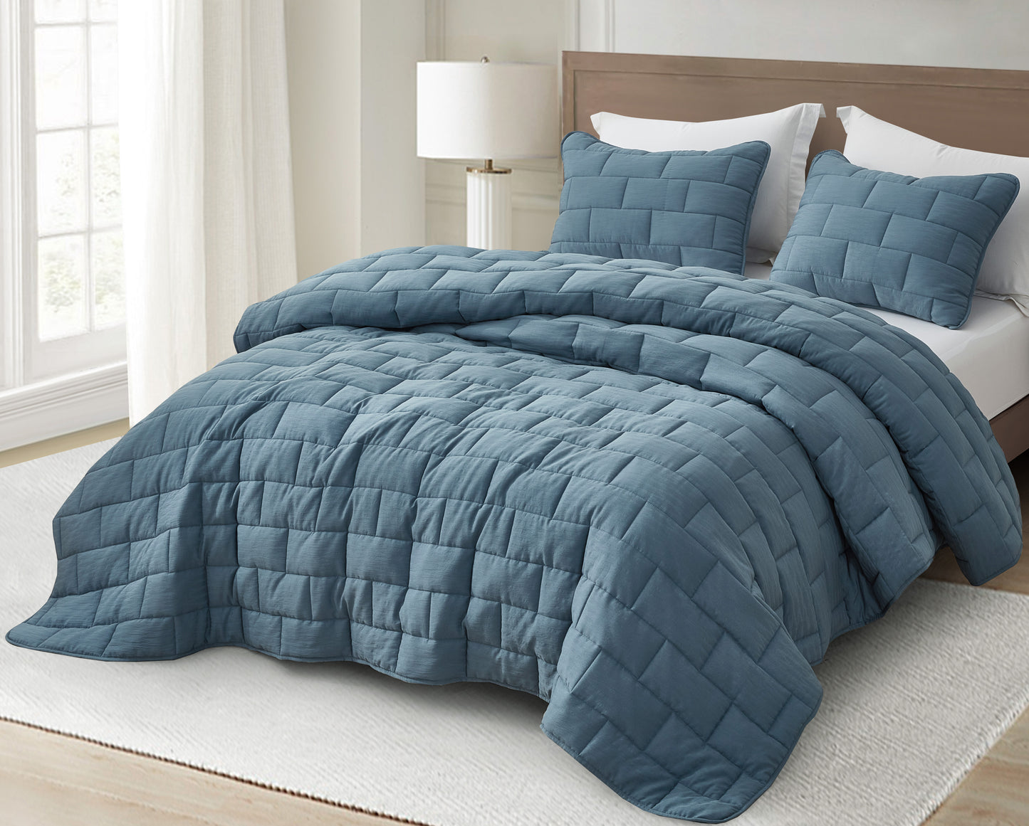 George 3-Piece Jacquard Textured Woven Quilt Set