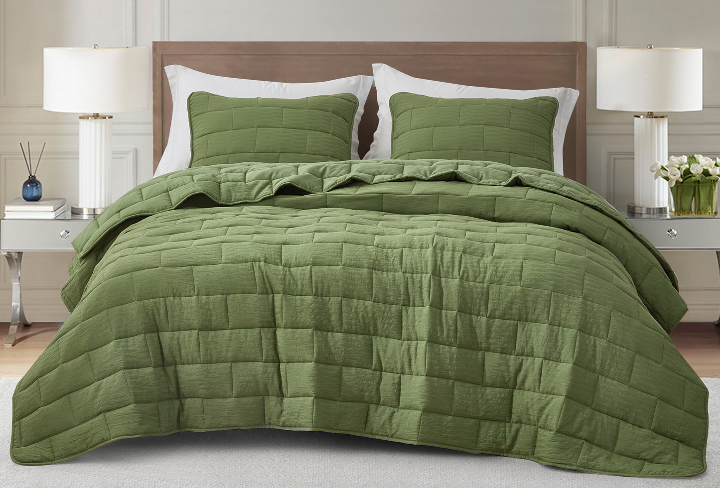 George 3-Piece Jacquard Textured Woven Quilt Set