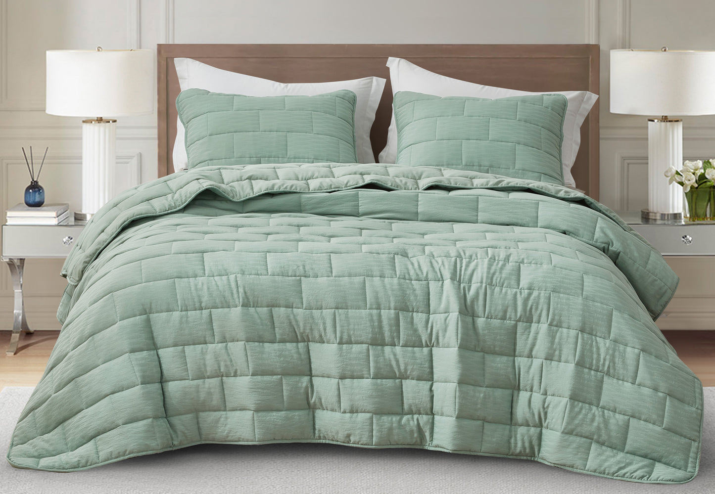 George 3-Piece Jacquard Textured Woven Quilt Set