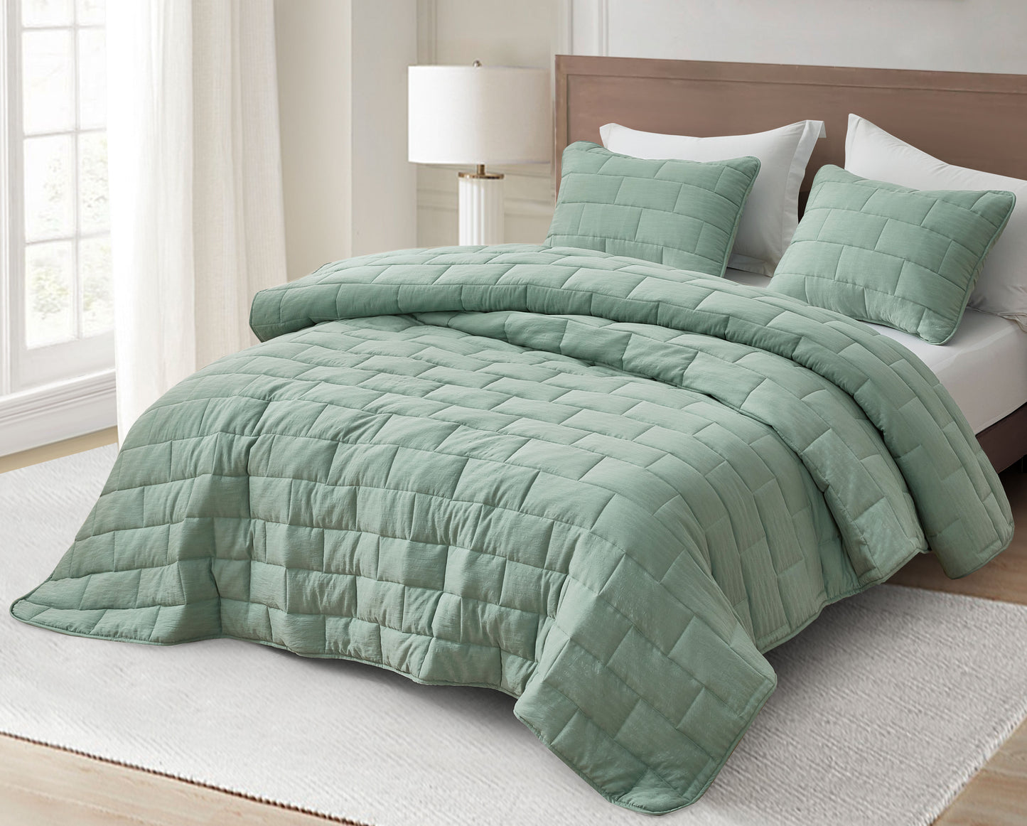 George 3-Piece Jacquard Textured Woven Quilt Set