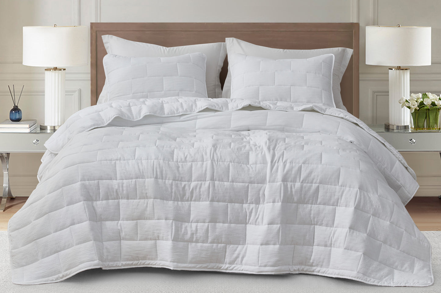 George 3-Piece Jacquard Textured Woven Quilt Set