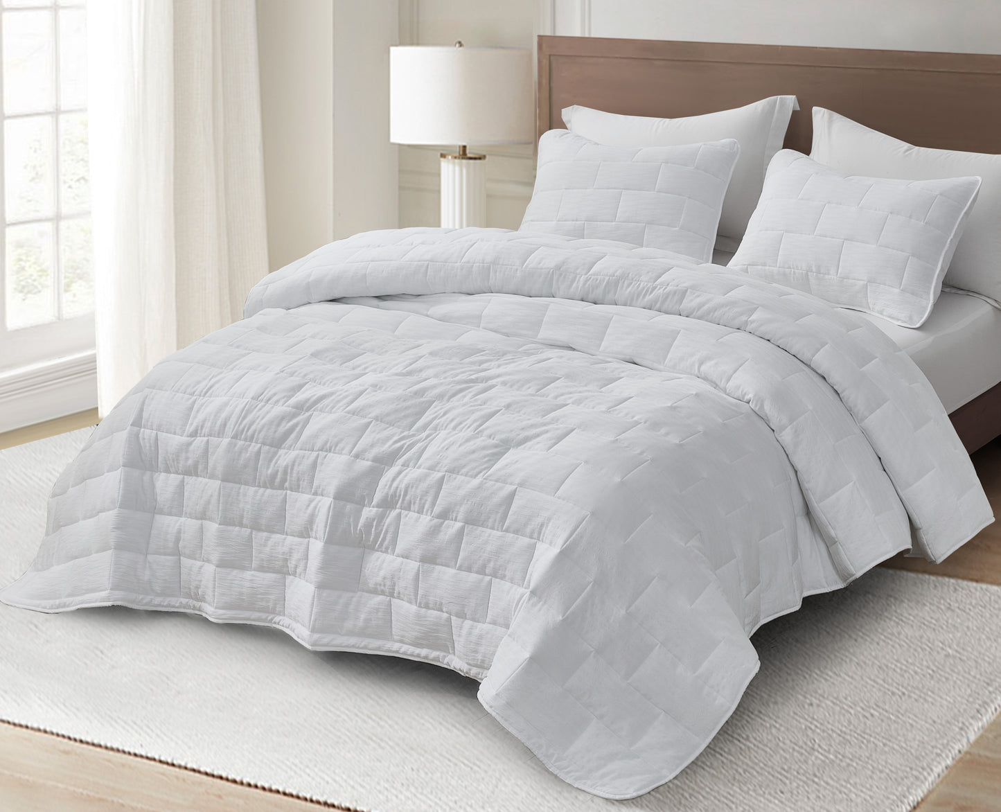 George 3-Piece Jacquard Textured Woven Quilt Set