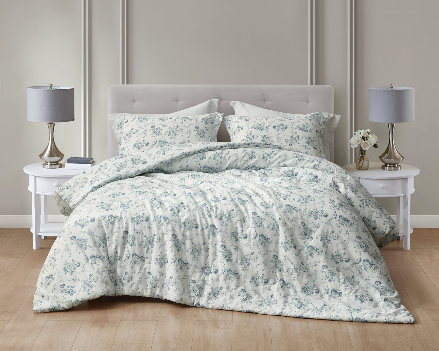 Garment Washed Cotton Comforter Bedding Set, Reversible Lightweight Comforter for All Season