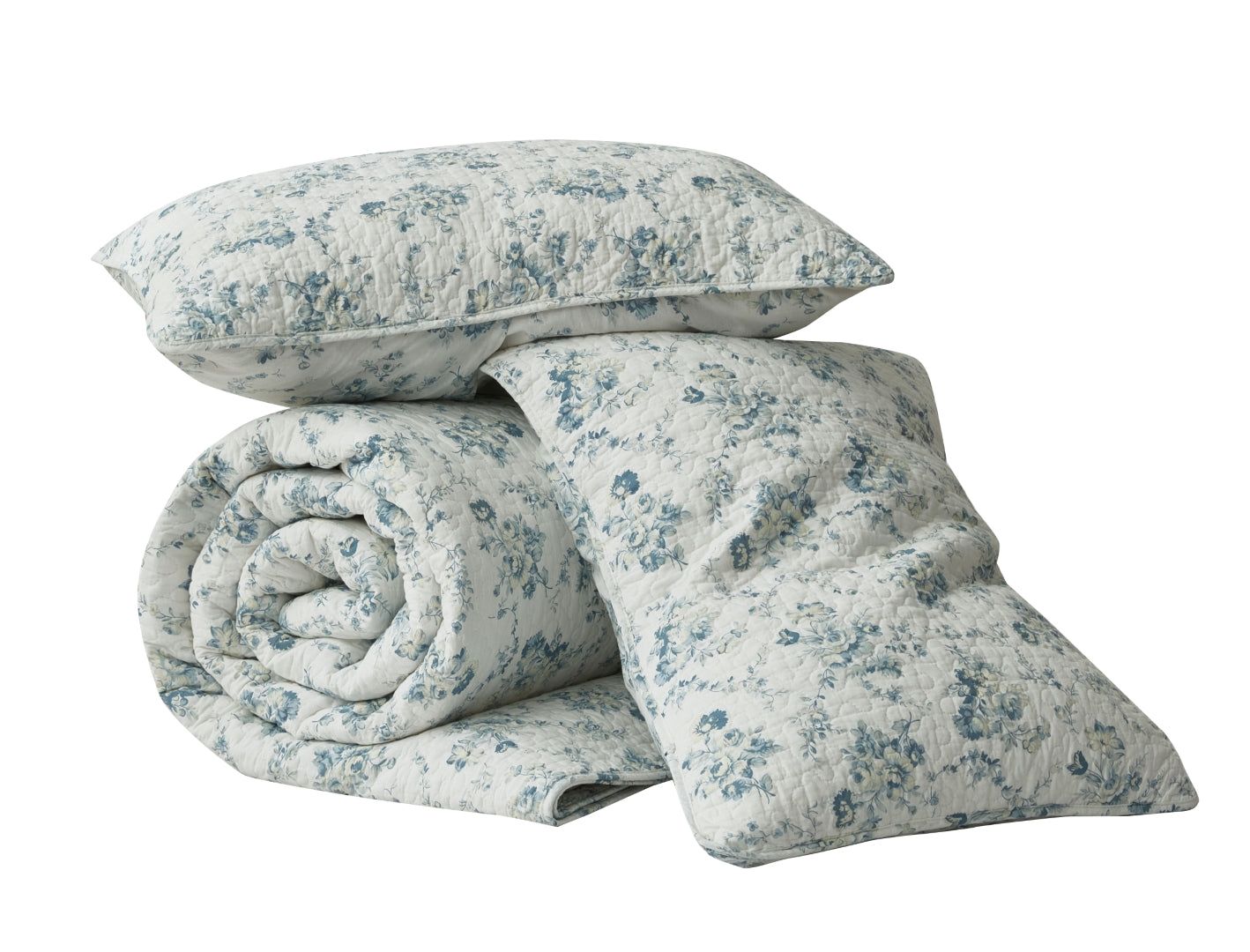2/3-Piece Printed Lightweight Reversible Stone Washed Cotton Quilt Set