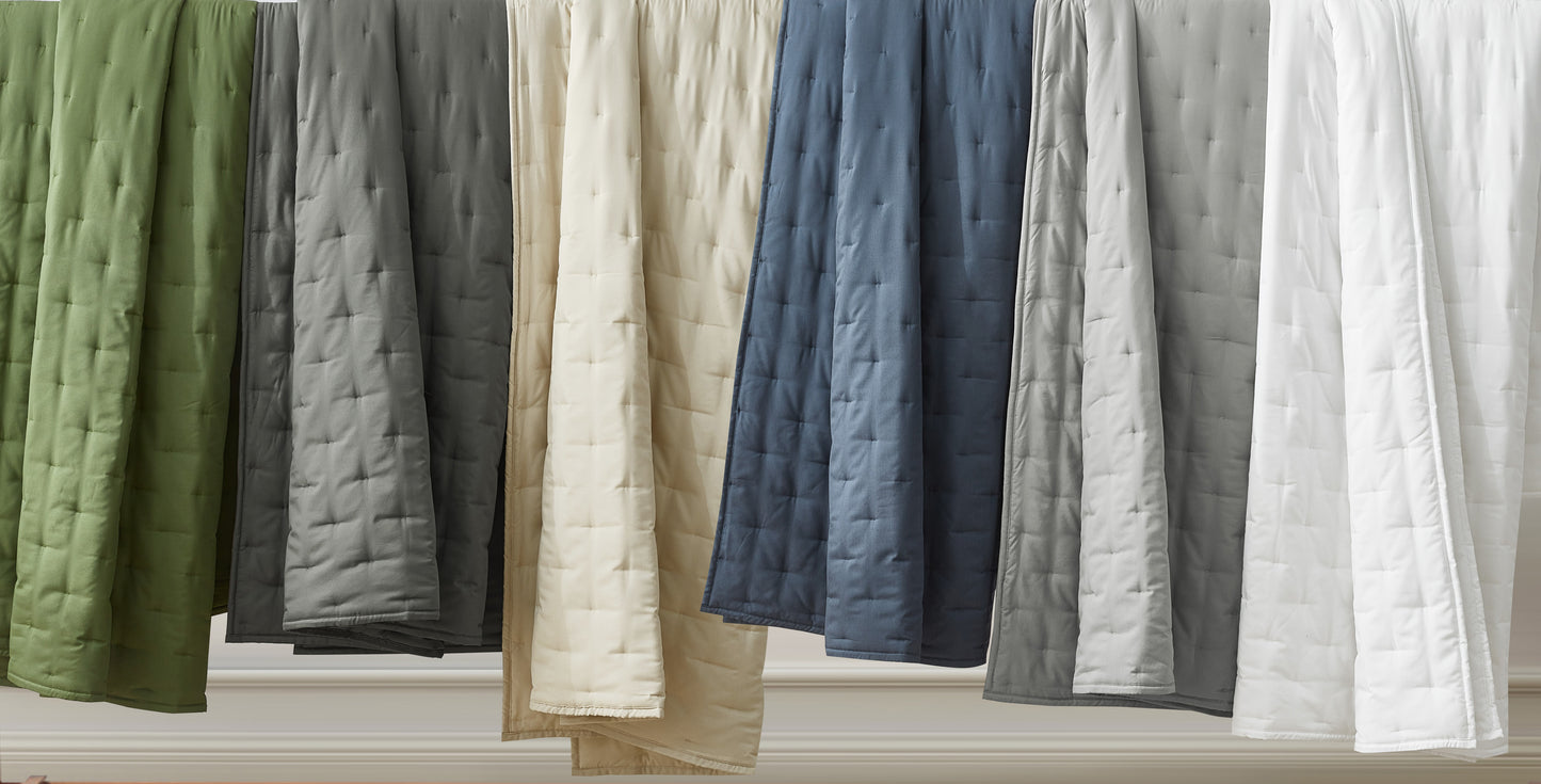 Glen 3-Piece Rayon Derived from Bamboo & Polyester Blended Crescent Stitched Quilt Set