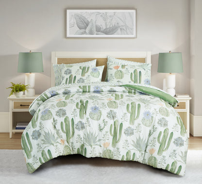 7-Piece Multicolor Printed Microfiber Bed in a Bag Comforter Set With Sheet Set