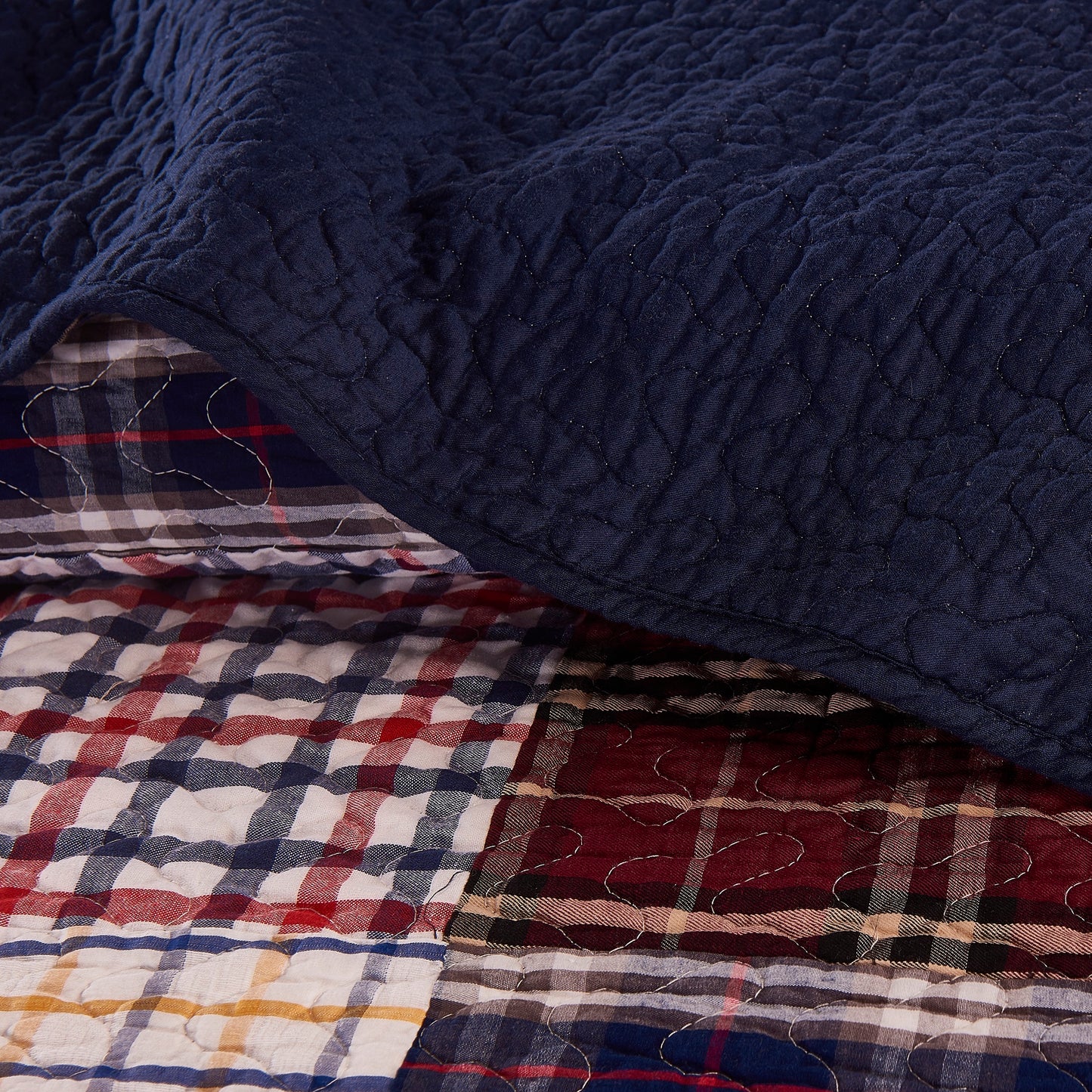 5-Piece 100% Cotton Pre-Washed Patchwork Quilt Coverlet Set, Daybed Size