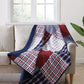 100% Washed Cotton Quilted Patchwork Reversible Throw Blanket