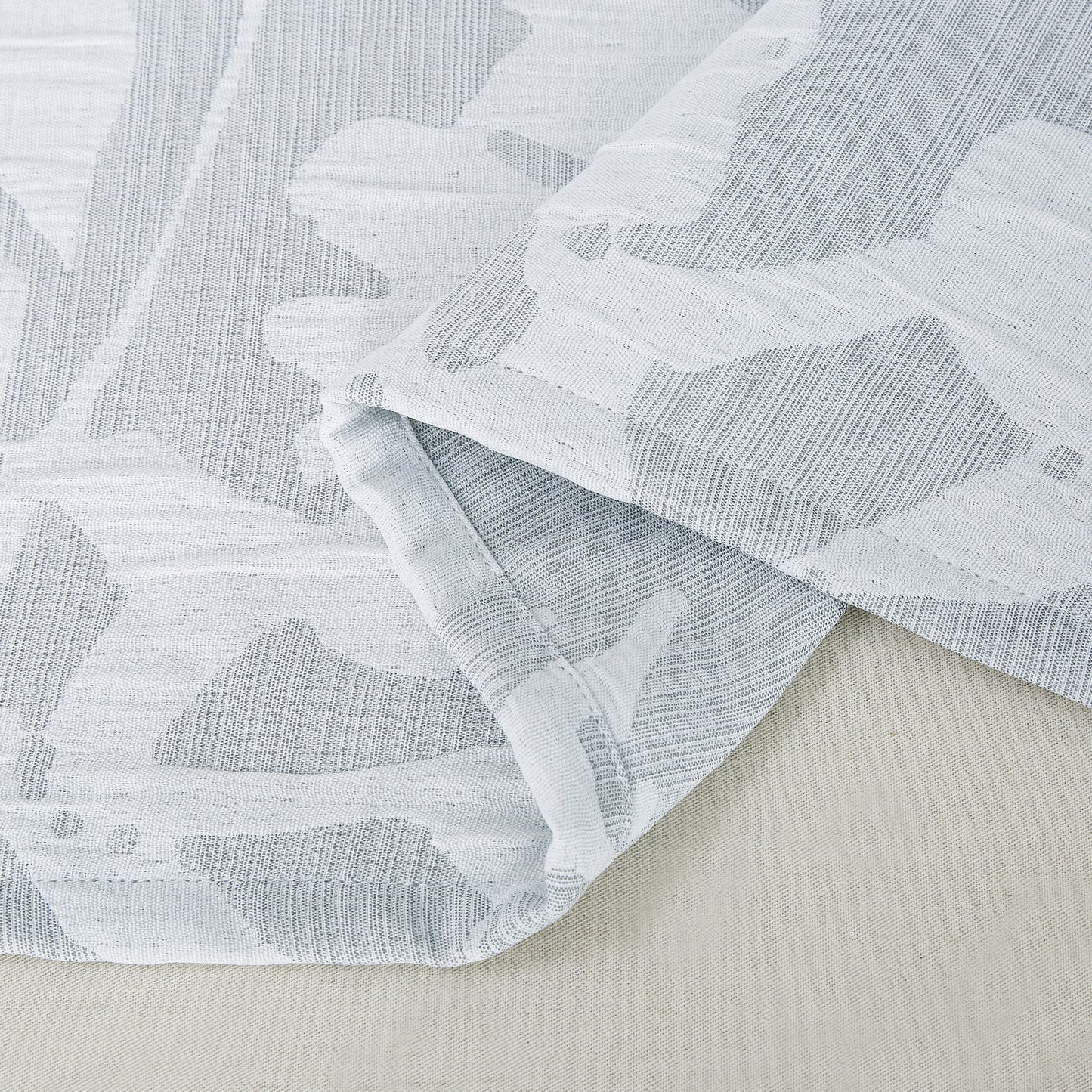 Heather 4-Piece Soft Floral Jacquard Textured light filtering Window Curtain Set