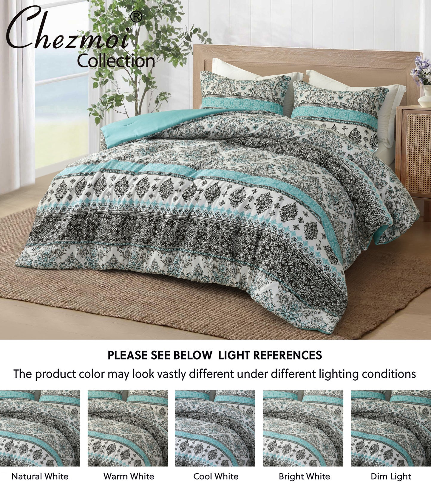 2/3-Piece Printed Pre-Washed Microfiber Lightweight Comforter Set