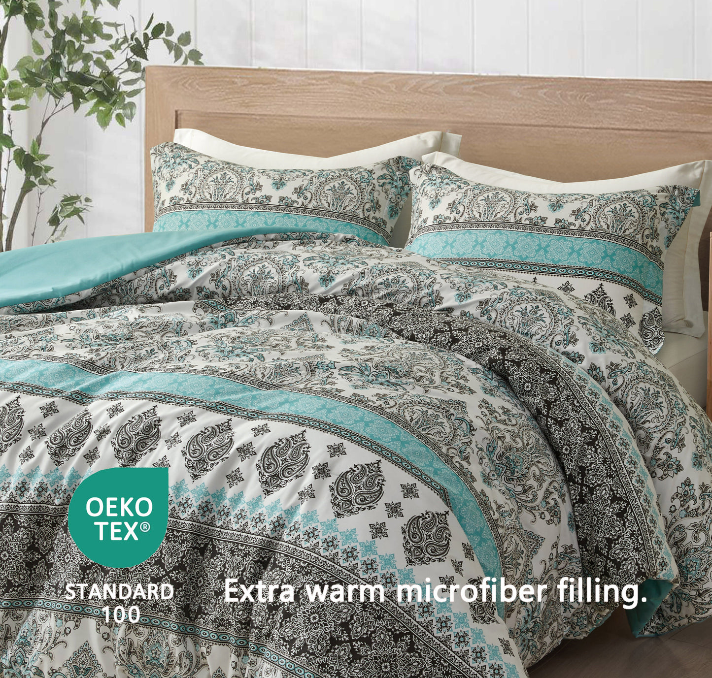 2/3-Piece Printed Pre-Washed Microfiber Lightweight Comforter Set