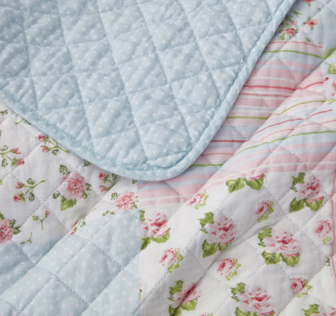 2/3-Piece Printed Lightweight Reversible Stone Washed Cotton Quilt Set