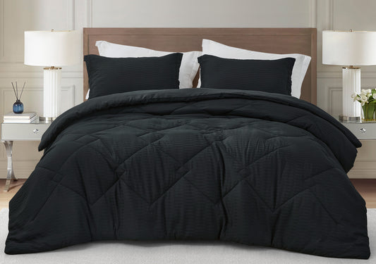 Hugo 3-Piece Jacquard Textured Woven Thin Lightweight Comforter Set