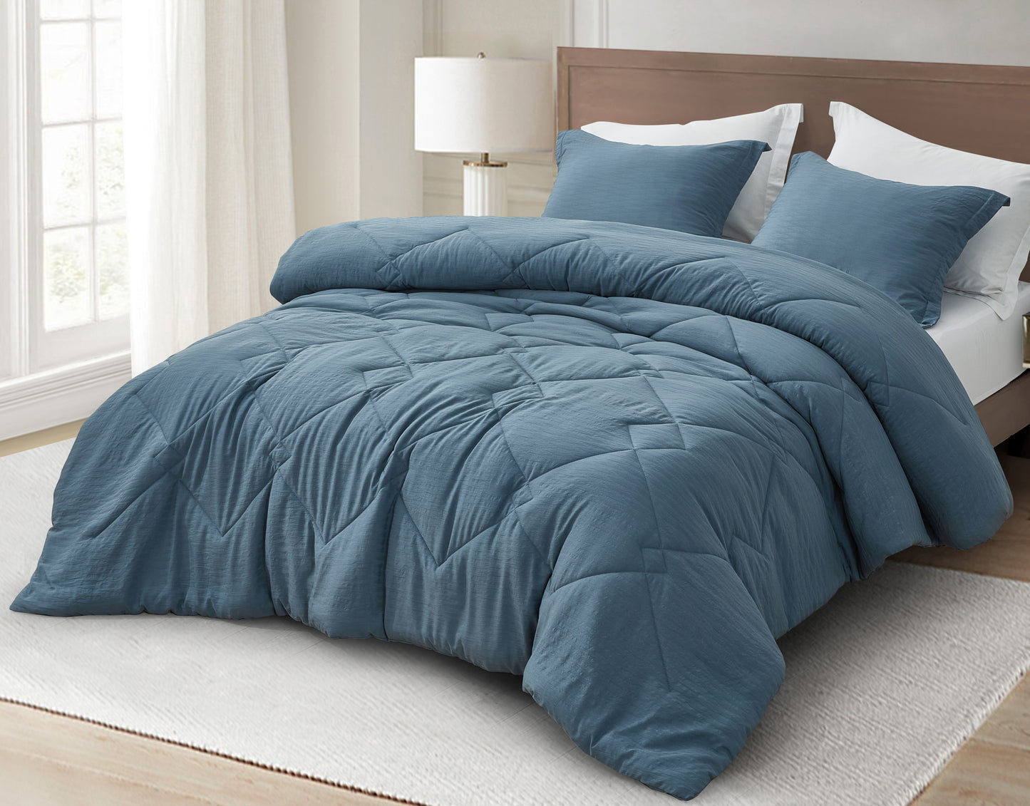 Hugo 3-Piece Jacquard Textured Woven Thin Lightweight Comforter Set