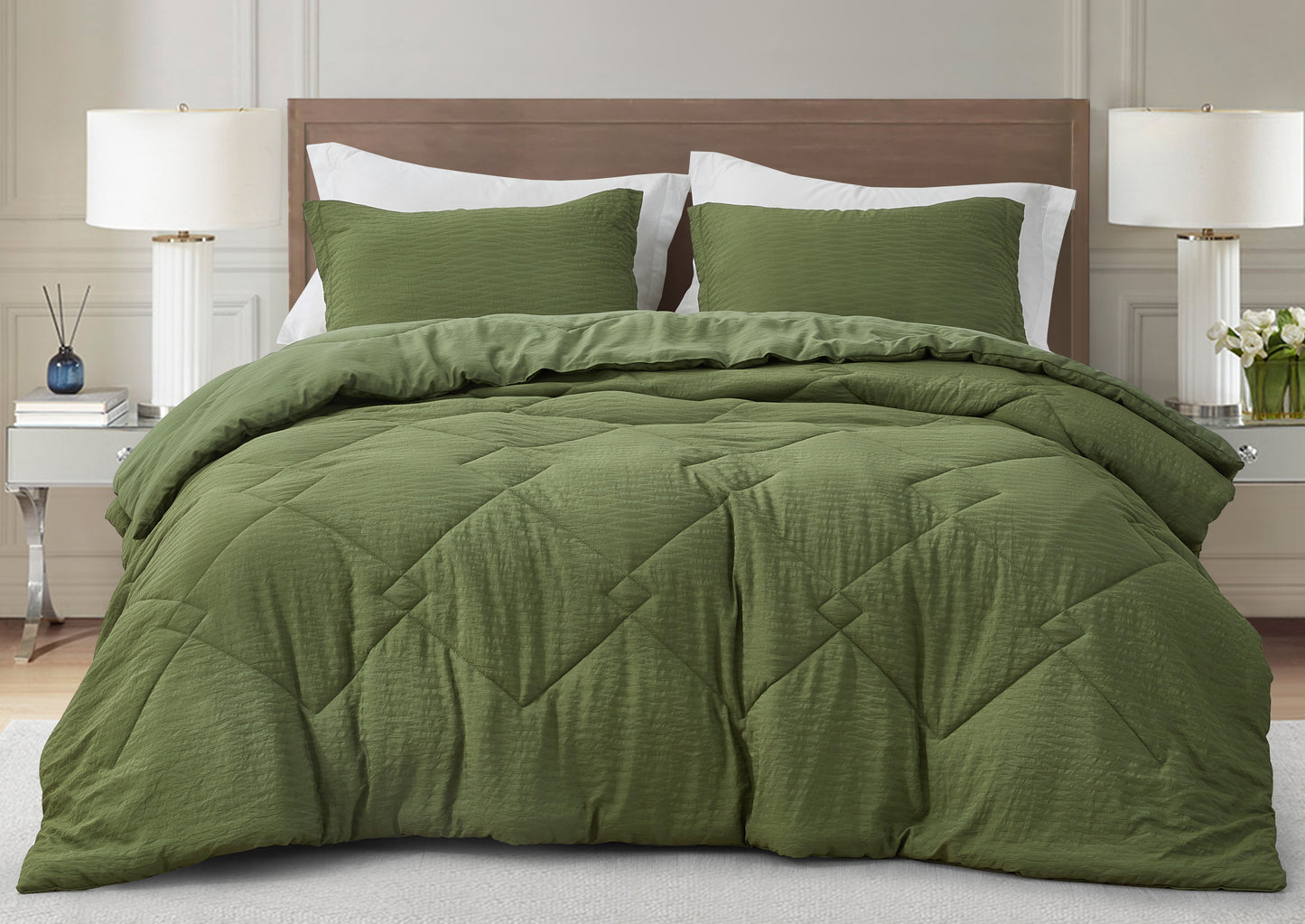 Hugo 3-Piece Jacquard Textured Woven Thin Lightweight Comforter Set