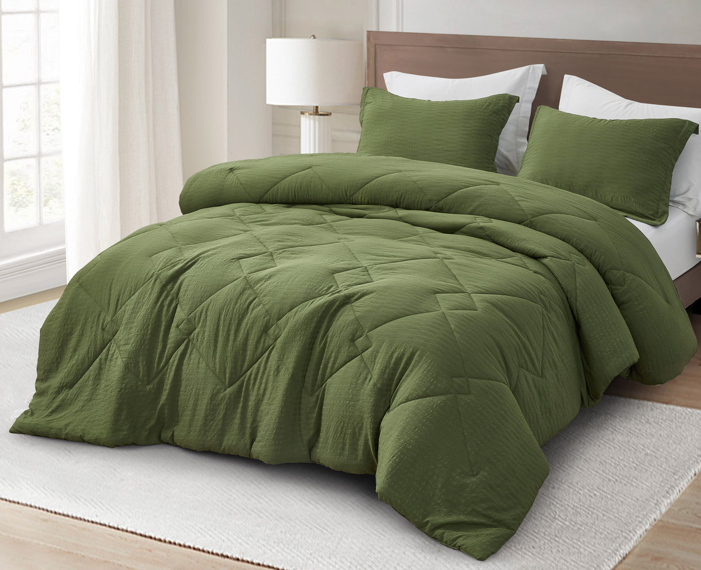 Hugo 3-Piece Jacquard Textured Woven Thin Lightweight Comforter Set