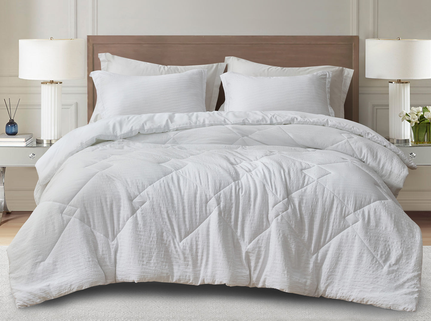 Hugo 3-Piece Jacquard Textured Woven Thin Lightweight Comforter Set