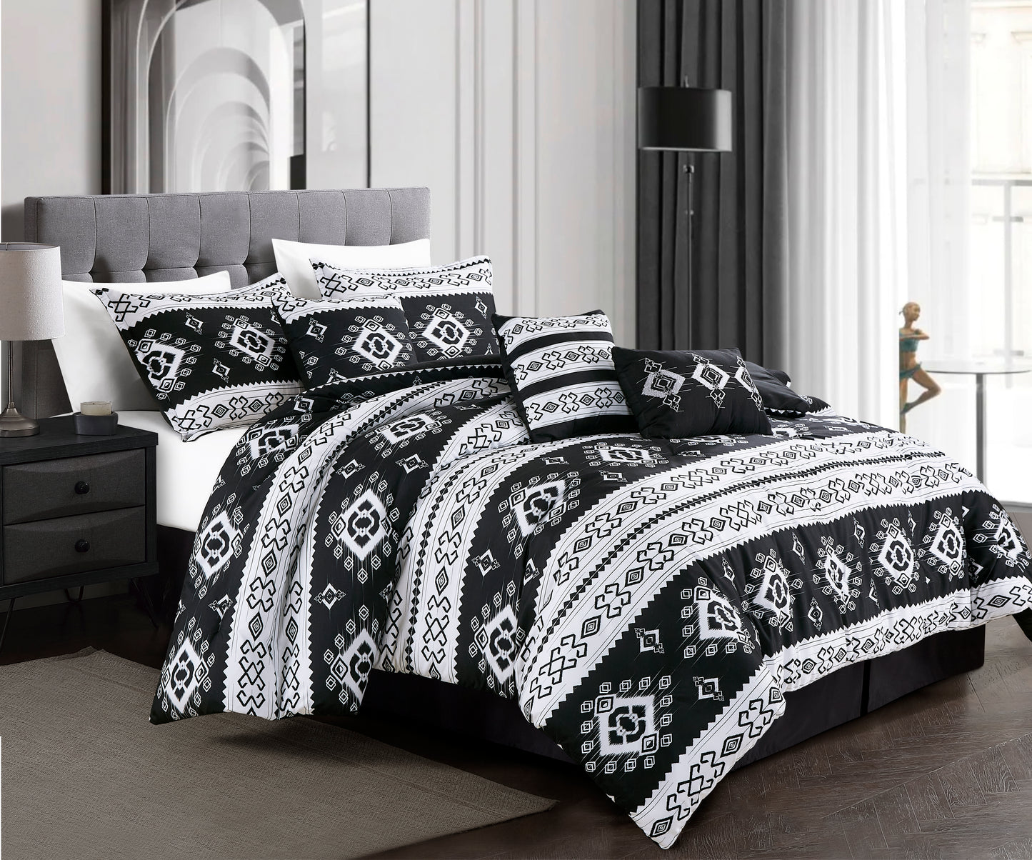 Lodge Inspired 7-Piece Printed Microfiber Comforter Set